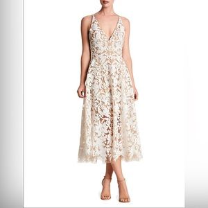 Dress The Population Blair Sleeveless Sequin Lace Midi Dress Small